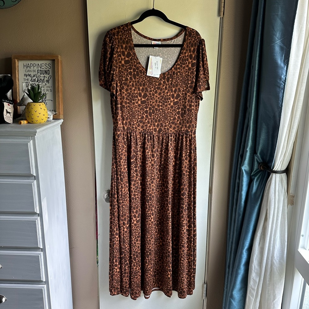 Leopard Print Brown Dress